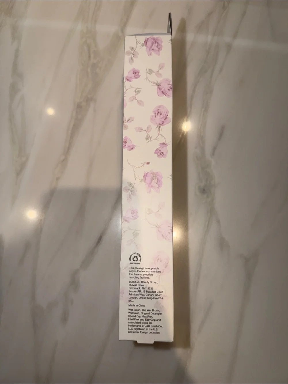 LoveShackFancy Floral Paddle Detangler Brush - White and Pink